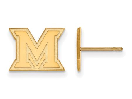 14k Yellow Gold Miami University XS (Tiny) Initial M Post Earrings For Discount