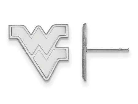 14k White Gold West Virginia University Small Post Earrings Hot on Sale