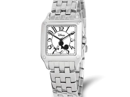 Disney Adult Size Alloy Stnlss Steel Square Mickey Mouse Watch For Sale