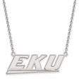 14k White Gold Eastern Kentucky U Large Pendant Necklace Online Sale