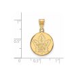 14k Yellow Gold NHL Toronto Maple Leafs Medium Disc Pendant For Sale