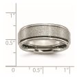 8mm Titanium Brushed Center Grooved Edge Comfort Fit Band For Sale