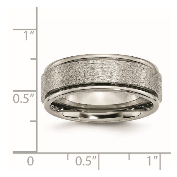 8mm Titanium Brushed Center Grooved Edge Comfort Fit Band For Sale