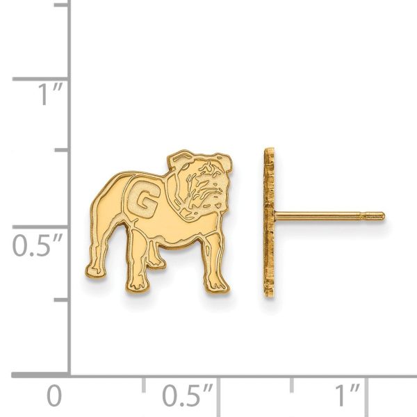 14k Yellow Gold University of Georgia Small Mascot Post Earrings on Sale