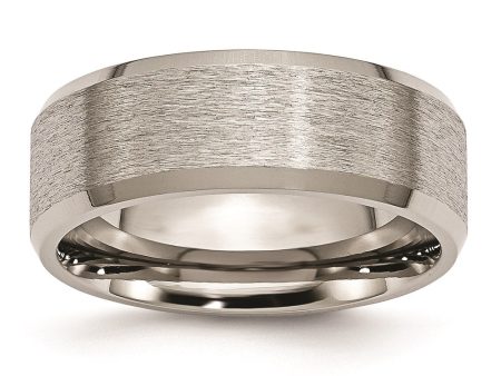 Titanium Beveled Edge 8mm Brushed Standard Fit Band Hot on Sale