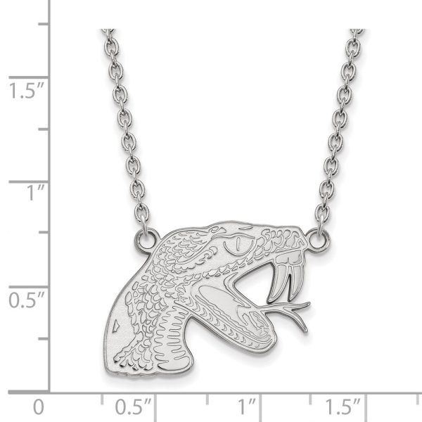 14k White Gold Florida A&M U Large Pendant Necklace Online Hot Sale