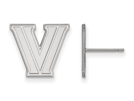 14k White Gold Villanova University Small Initial V Post Earrings For Discount