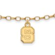 14k Gold Plated Silver North Carolina State Univ. Anklet, 9 Inch For Cheap