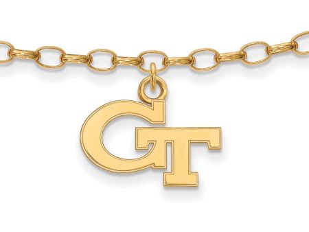 14k Gold Plated Silver Georgia Institute of Tech. Anklet 9 Inch Online now