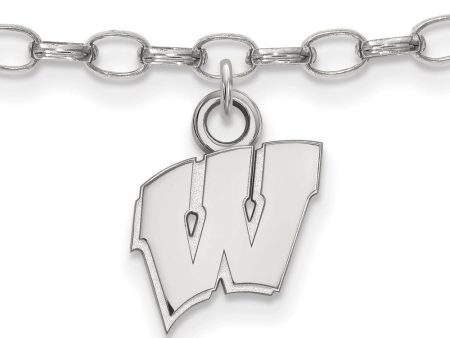 Sterling Silver University of Wisconsin Anklet, 9 Inch Supply