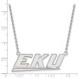 14k White Gold Eastern Kentucky U Large Pendant Necklace Online Sale