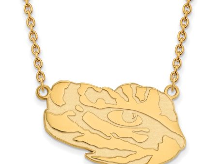 10k Yellow Gold Louisiana State Large Pendant Necklace Discount