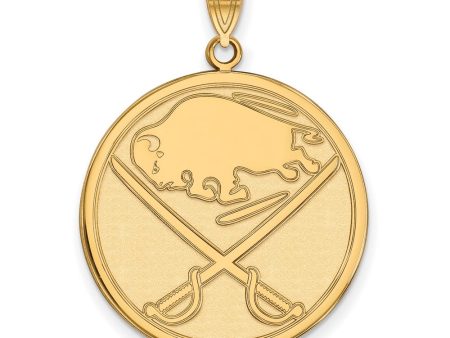 14k Yellow Gold NHL Buffalo Sabres XL Disc Pendant Online now