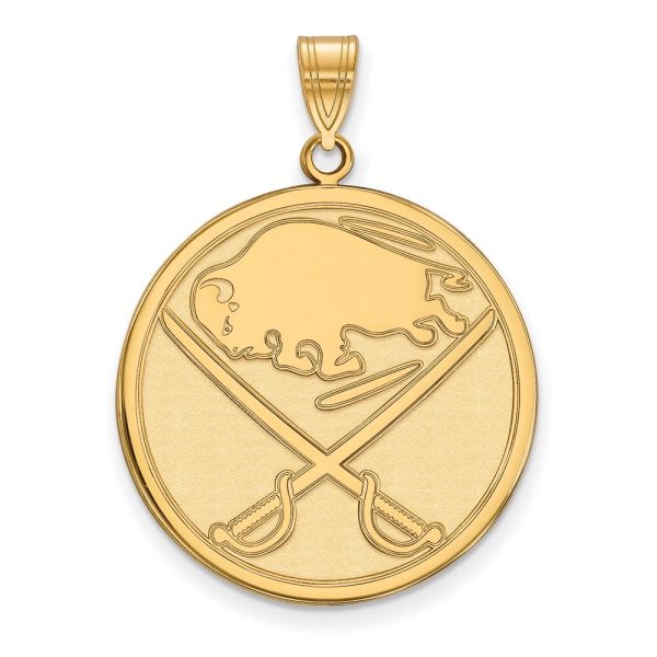 14k Yellow Gold NHL Buffalo Sabres XL Disc Pendant Online now