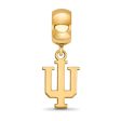 14k Gold Plated Silver Indiana Univ.  IU  Dangle Bead Charm Online Hot Sale