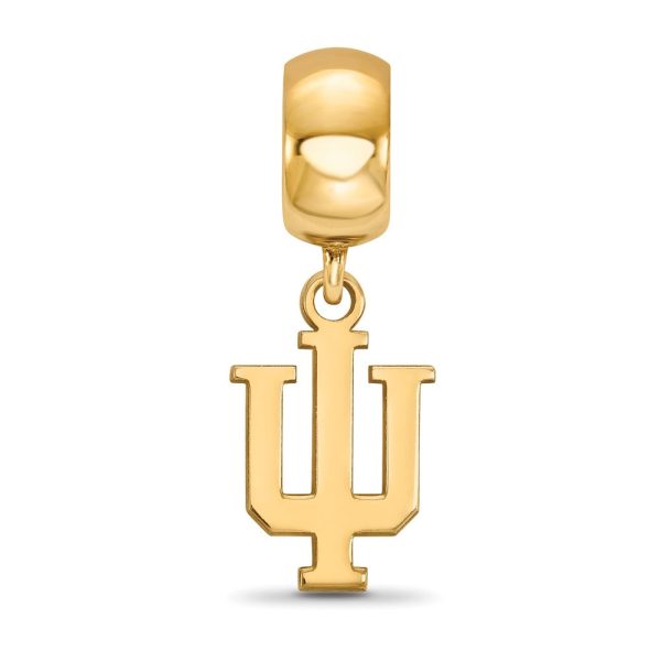 14k Gold Plated Silver Indiana Univ.  IU  Dangle Bead Charm Online Hot Sale