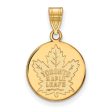 14k Yellow Gold NHL Toronto Maple Leafs Medium Disc Pendant For Sale