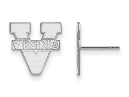 14k White Gold University of Virginia Small Post Earrings Cheap