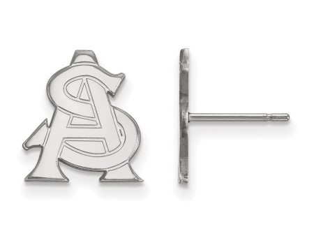 14k White Gold Arizona State University Small Post Earrings Online now