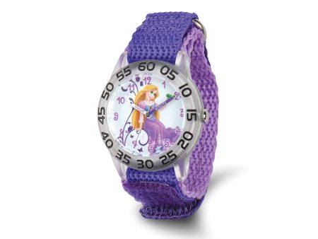 Disney Girls Rapunzel Purple Strap Acrylic Time Teacher Watch For Discount