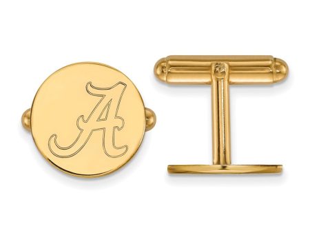 14k Yellow Gold University of Alabama Initial A Cuff Links Hot on Sale