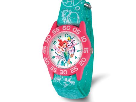 Disney Girls Ariel Acrylic Green Strap Time Teacher Watch Discount