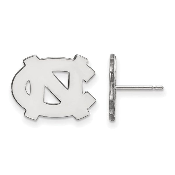 14k White Gold U of North Carolina Small  NC  Post Earrings Discount