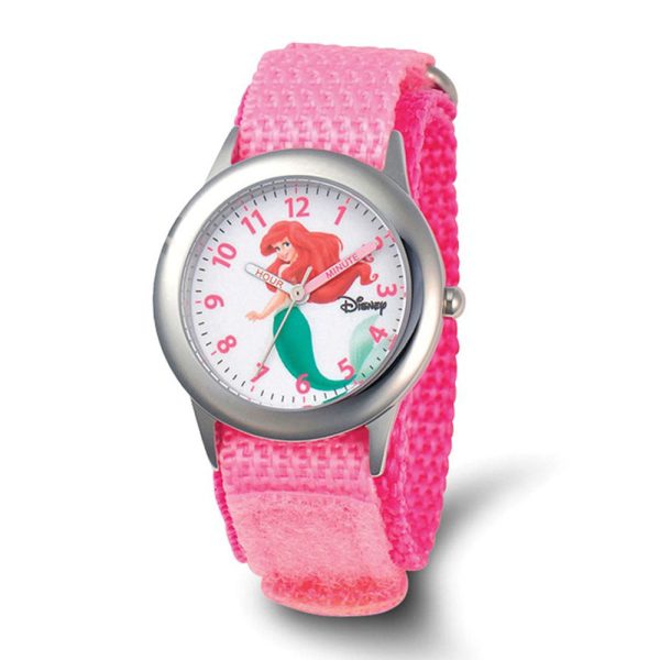 Disney Girls Ariel Pink Strap Time Teacher Watch Hot on Sale