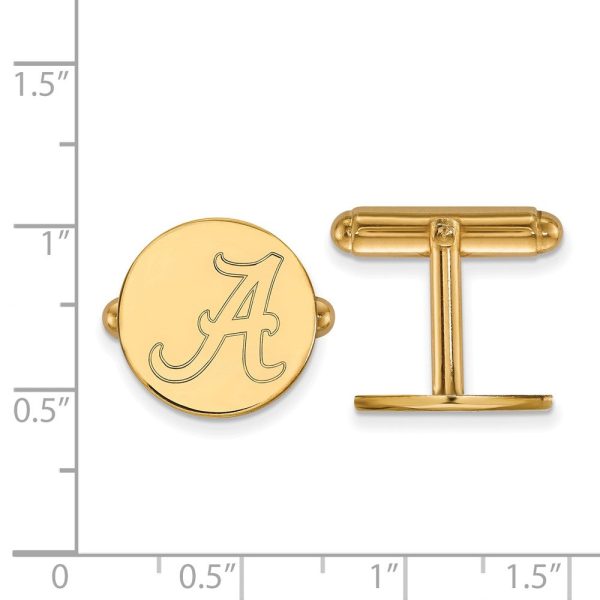 14k Yellow Gold University of Alabama Initial A Cuff Links Hot on Sale