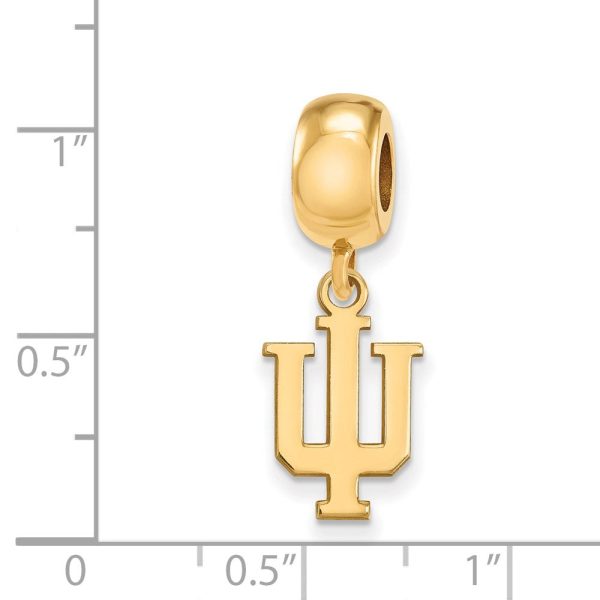 14k Gold Plated Silver Indiana Univ.  IU  Dangle Bead Charm Online Hot Sale