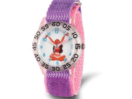 Disney Girls Moana Acrylic Purple Strap Time Teacher Watch Discount