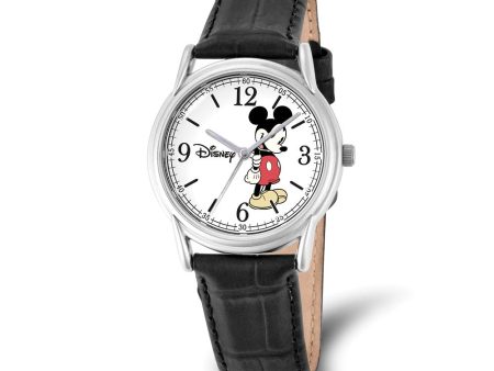 Disney Adult Size Black Leather Strap Mickey Mouse 35mm Watch Online Hot Sale