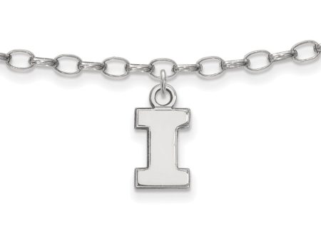 Sterling Silver University of Illinois Anklet, 9 Inch For Sale