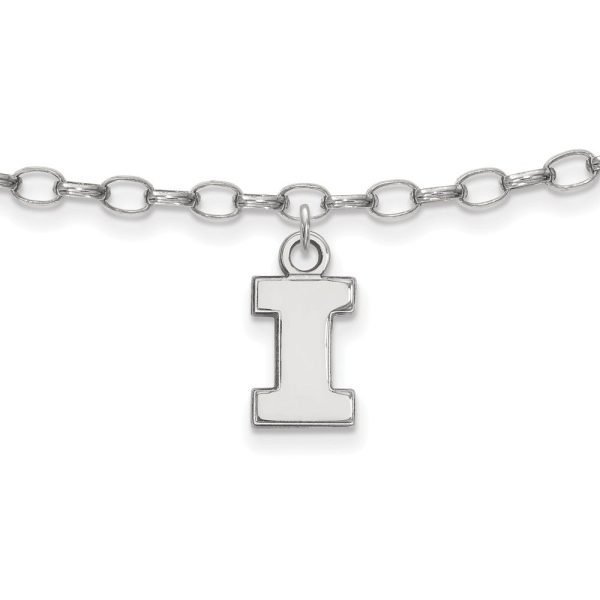 Sterling Silver University of Illinois Anklet, 9 Inch For Sale