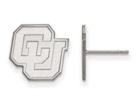 14k White Gold University of Colorado Small  CU  Post Earrings Sale