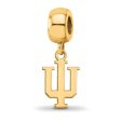 14k Gold Plated Silver Indiana Univ.  IU  Dangle Bead Charm Online Hot Sale