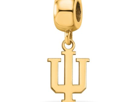 14k Gold Plated Silver Indiana Univ.  IU  Dangle Bead Charm Online Hot Sale