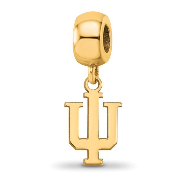 14k Gold Plated Silver Indiana Univ.  IU  Dangle Bead Charm Online Hot Sale