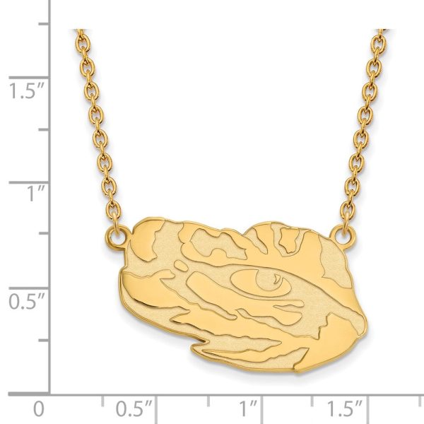 10k Yellow Gold Louisiana State Large Pendant Necklace Discount