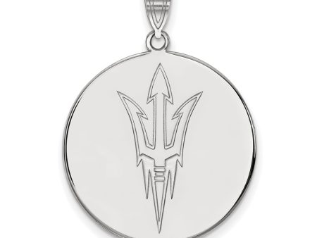 10k White Gold Arizona State XL Logo Disc Pendant Online