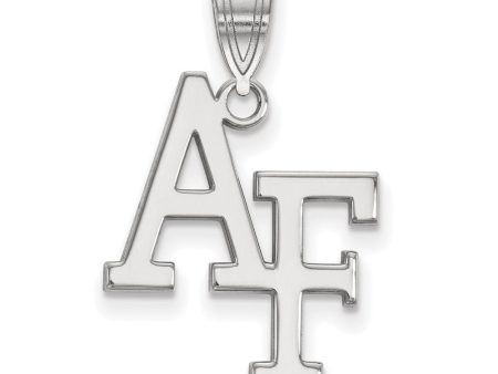 10k White Gold Air force Academy Large  AF  Pendant Online Sale