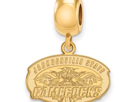 14k Gold Plated Silver Jacksonville State U. Sm Dangle Bead Charm Online Sale