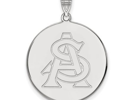 10k White Gold Arizona State XL Disc Pendant Online Hot Sale