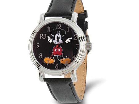 Disney Adult Size Black Strap Mickey Mouse Moving Arms 38mm Watch For Discount