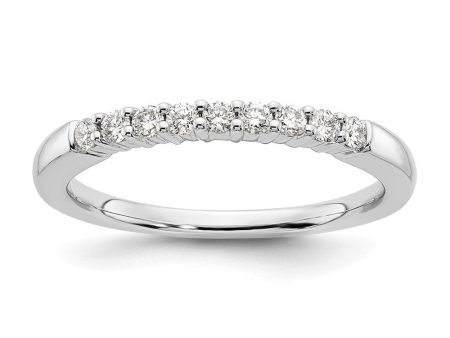 14K White Gold 1 5 to 3 4 Ctw Lab Created Diamond 9-Stone Tapered Band on Sale