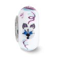 Fenton Sterling Silver Hand Painted Mittens 3D Glass Bead Charm Hot on Sale