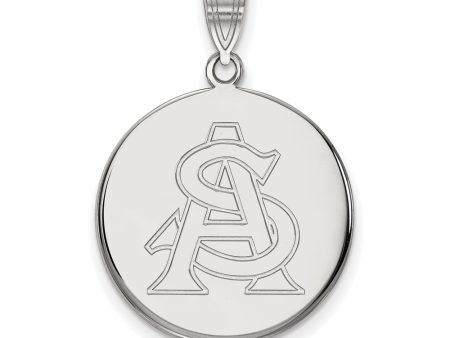 10k White Gold Arizona State Large Disc Pendant For Discount