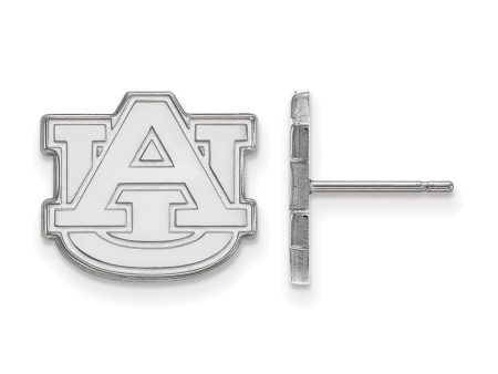 10k White Gold Auburn University Small Post Earrings For Discount