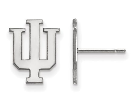 10k White Gold Indiana University Small Post Earrings Hot on Sale