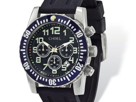 Chisel Mens Black Dial & Silicone Strap Chronograph Watch Online